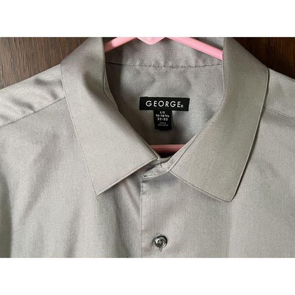 Mens Dress Shirt Light Gray - Picture 7 of 7